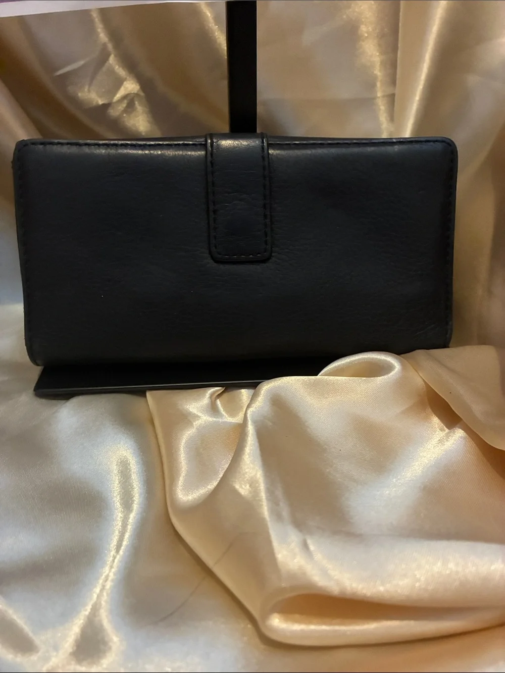 Michael Kors Black Leather Clutch with Silver Buckle - Picture 2 of 4